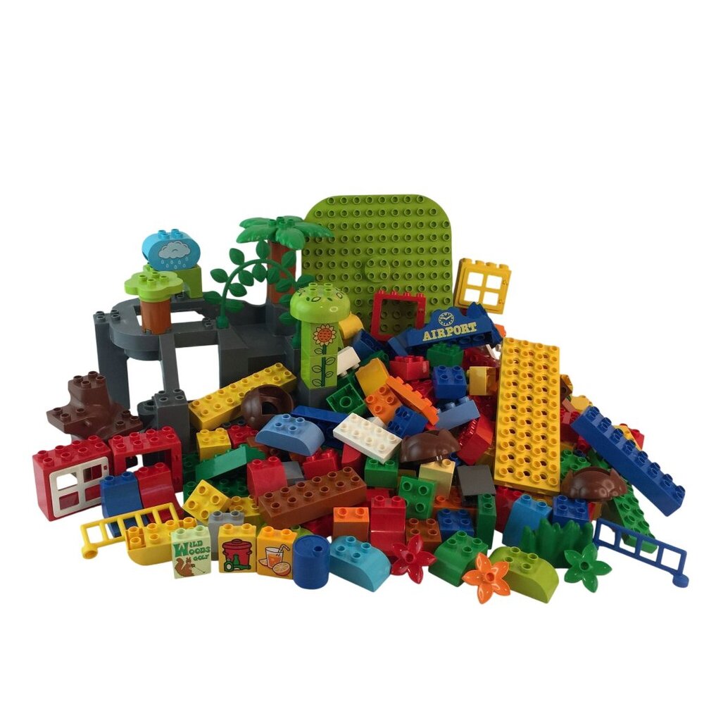 Lego Duplo Building‎ Blocks Lot 250 Pcs Base Plate Mountain Tree Vine Window